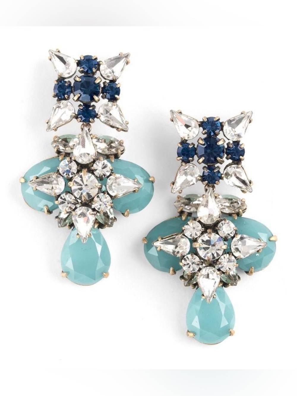 J.Crew Blue Grotto Crystal Earrings - NWT